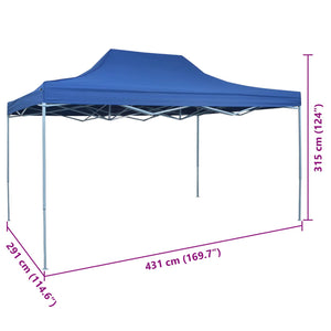 Tente de fête vidaXL bleue 291 x 431 x 315 cm tissu Oxford