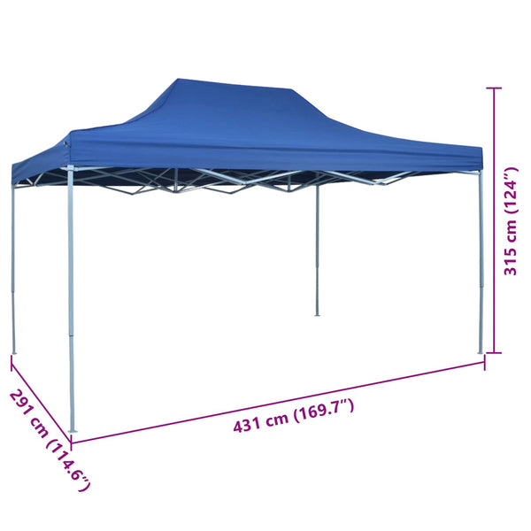 Tente de fête vidaXL bleue 291 x 431 x 315 cm tissu Oxford