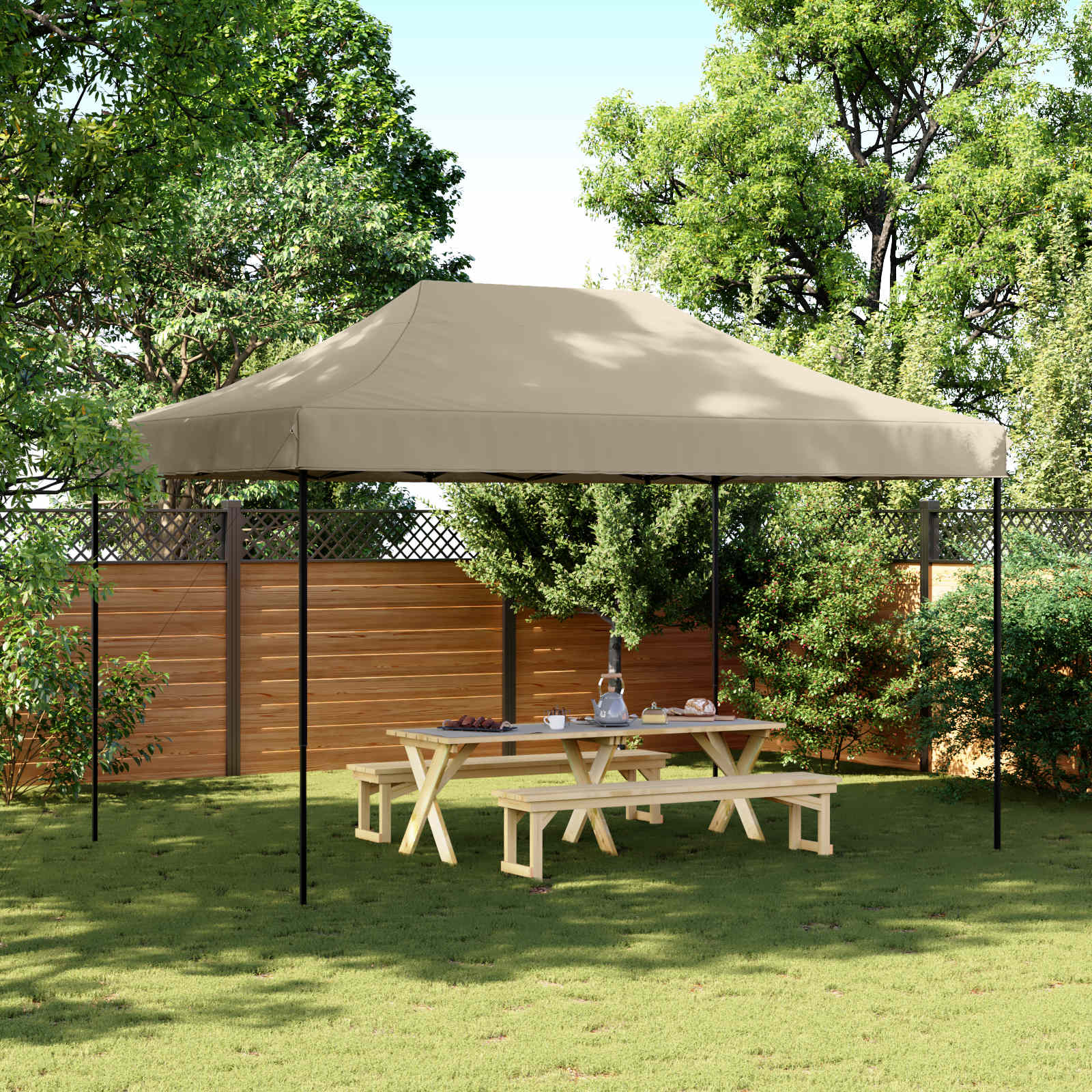 Partyzelt Taupe Oxford-Stoff 292x440 cm