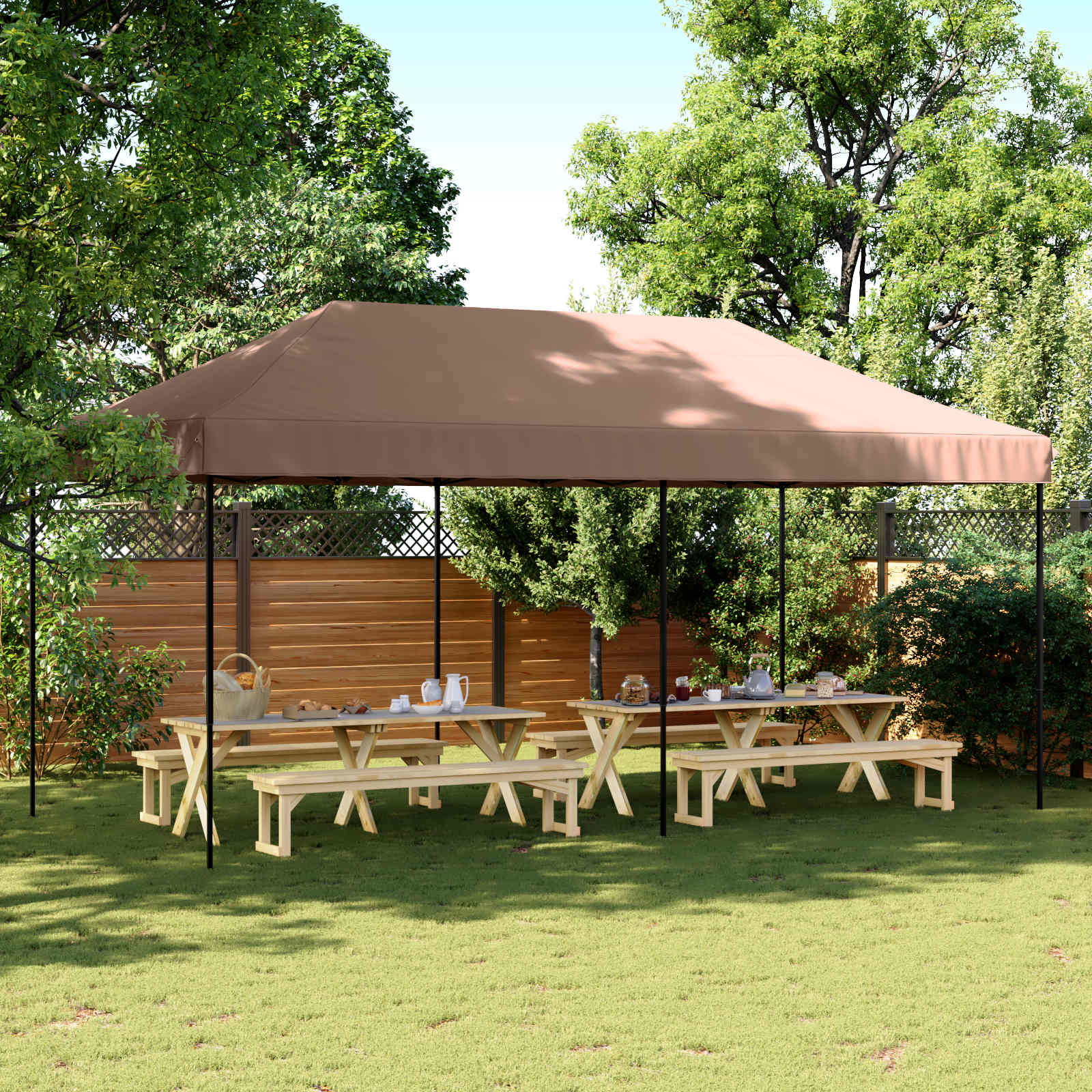 Party Zelt Braun Oxford-Stoff 292x580 cm