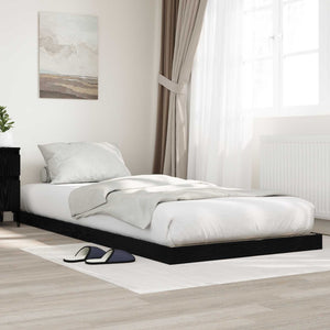 Bodenbettrahmen 90x190 cm Schwarz Eiche