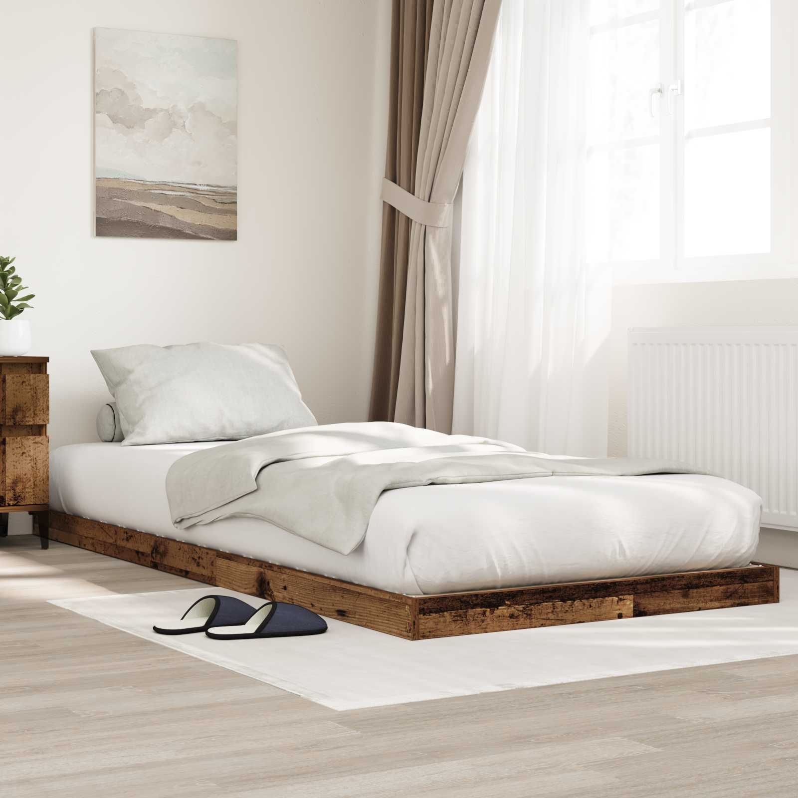 Bodenbettrahmen Altholz 90x190 cm
