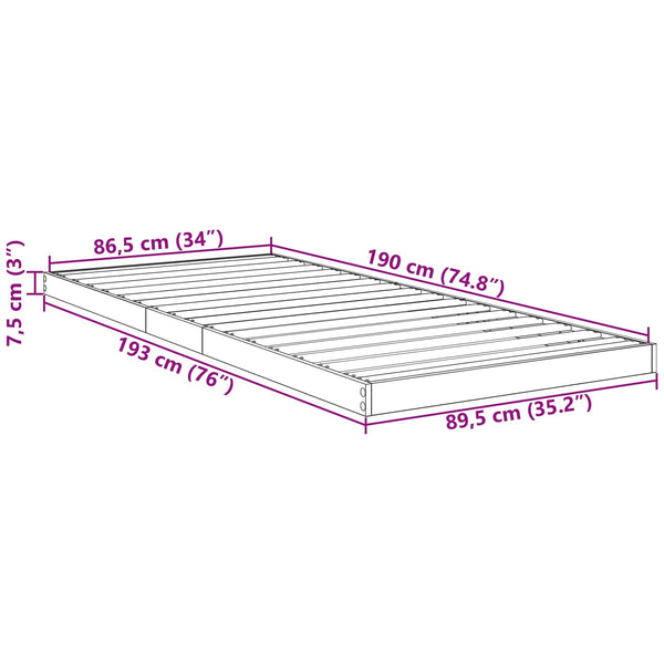 Bodenbettrahmen Altholz 90x190 cm