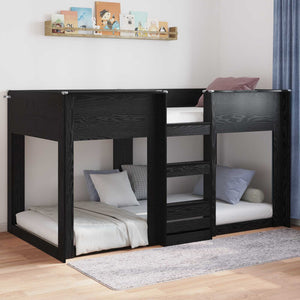 Bodenbettrahmen 80x200 cm Schwarz Eiche