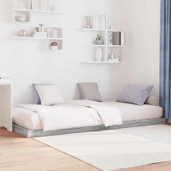 Bodenbettrahmen 90x200 cm Grau Sonoma