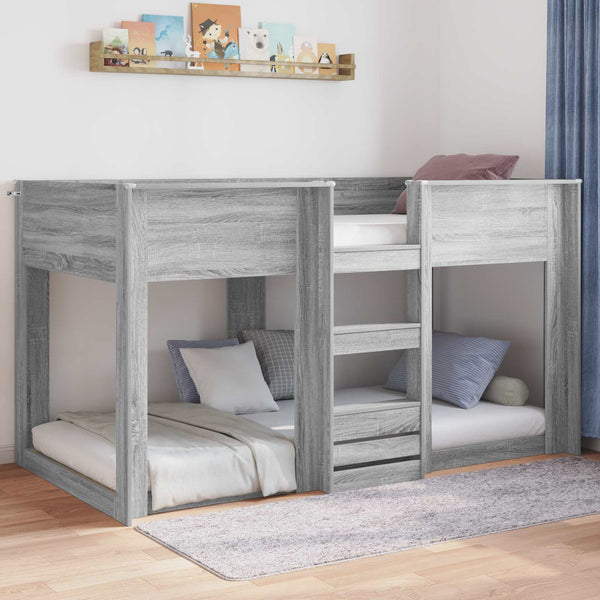 Bodenbettrahmen 90x200 cm Grau Sonoma
