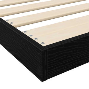Bodenbettrahmen 100x200 cm Schwarz Eiche