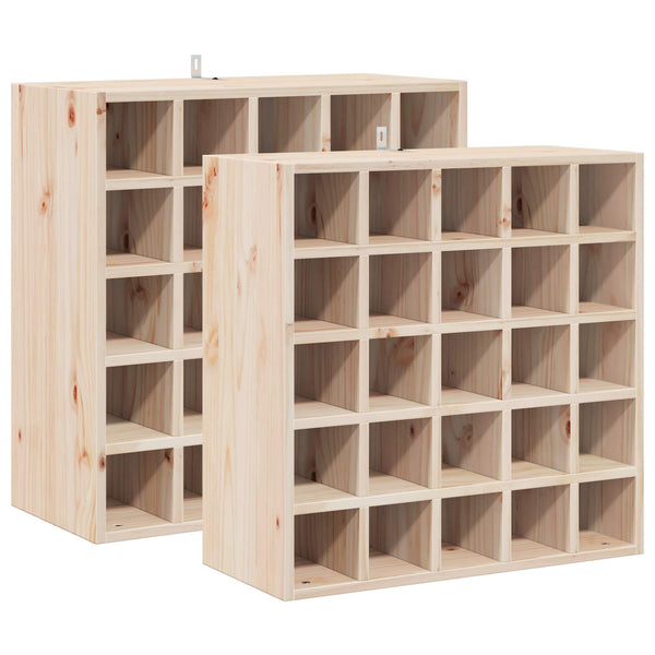 Weinregal aus Kiefernholz, 2er Set