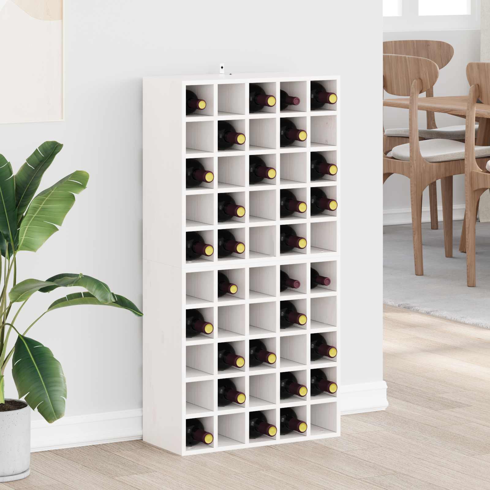 Weißes Weinregal für stilvolle Lagerung