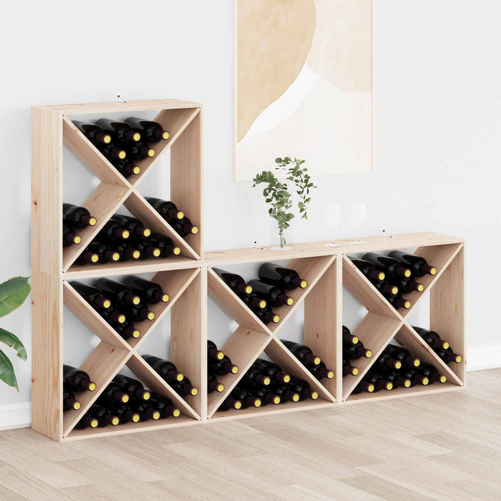 Weinregal aus Kiefernholz, 4er Set