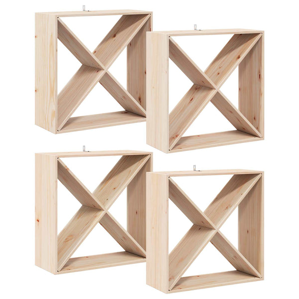 Weinregal aus Kiefernholz, 4er Set