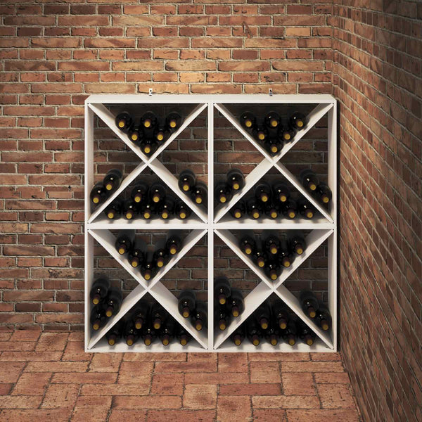 Weißes Weinregal für 4 Flaschen Kiefernholz