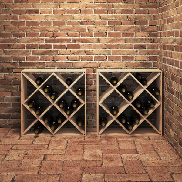 Weinregal aus Kiefernholz, Natur, 2er-Set