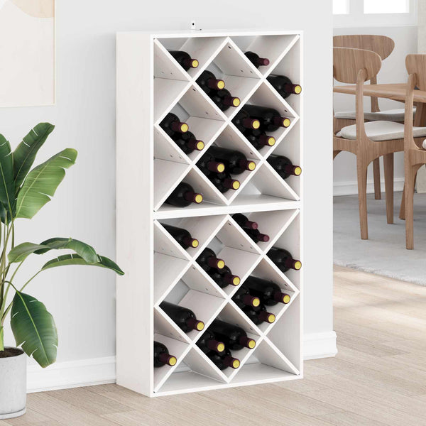 Weinregal Weiß Kiefernholz 2er Set