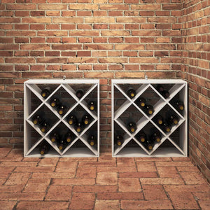 Weinregal Weiß Kiefernholz 2er Set