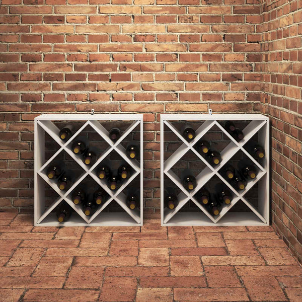 Weinregal Weiß Kiefernholz 2er Set