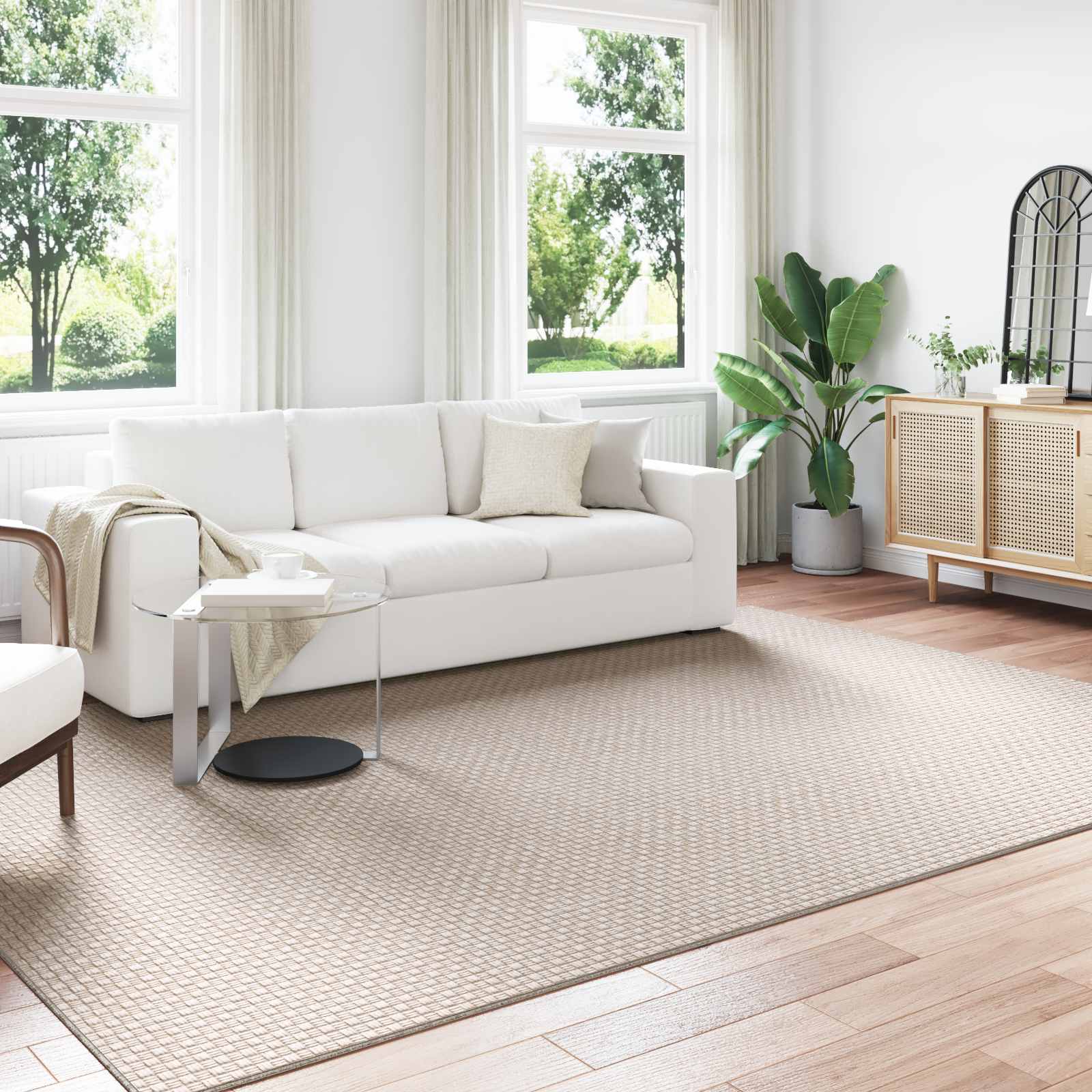 Rechteckiger Teppich Creme 280x200 cm