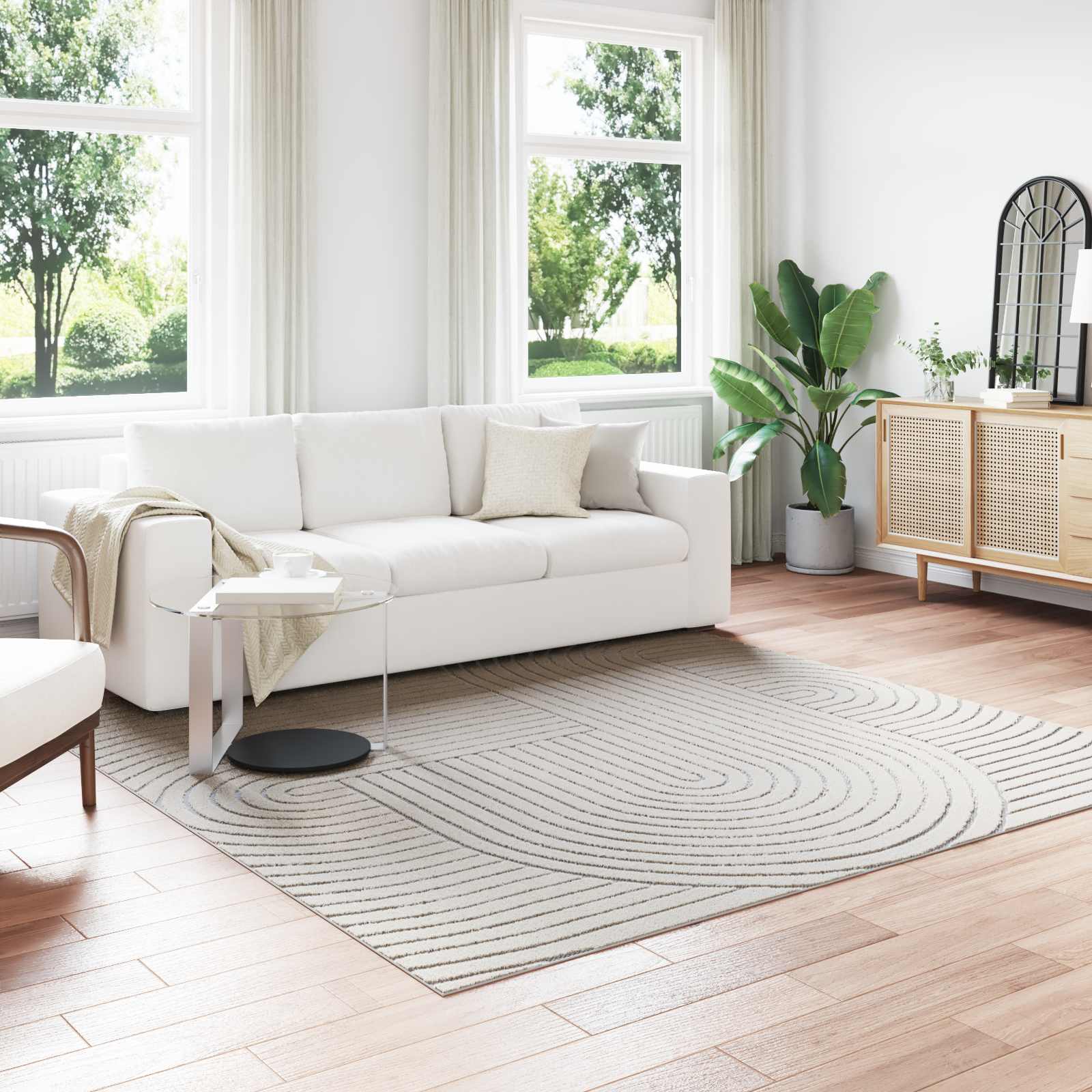 Creme Teppich PALMERAS 240x240 cm