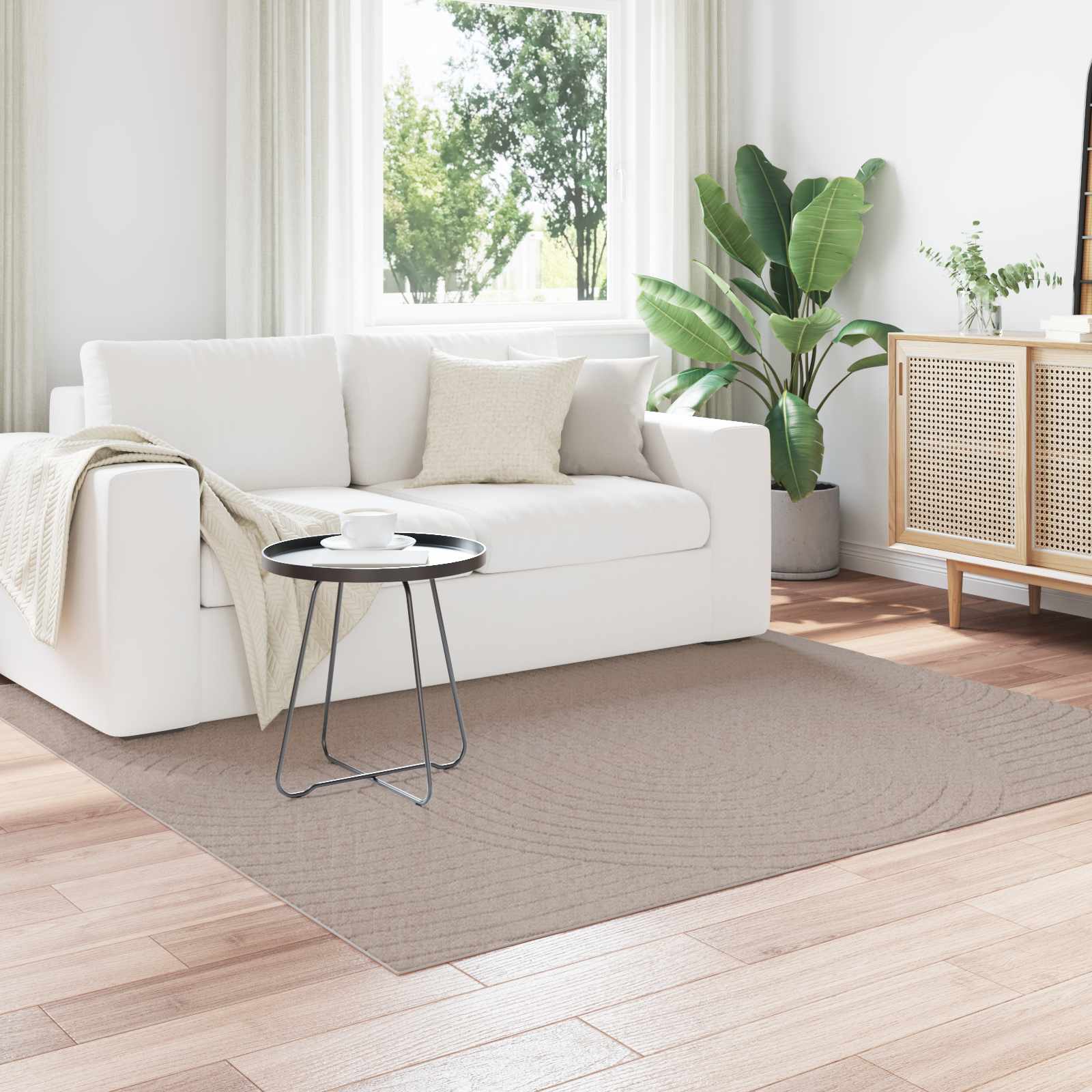 Beige Teppich PALMERAS 200x200 cm