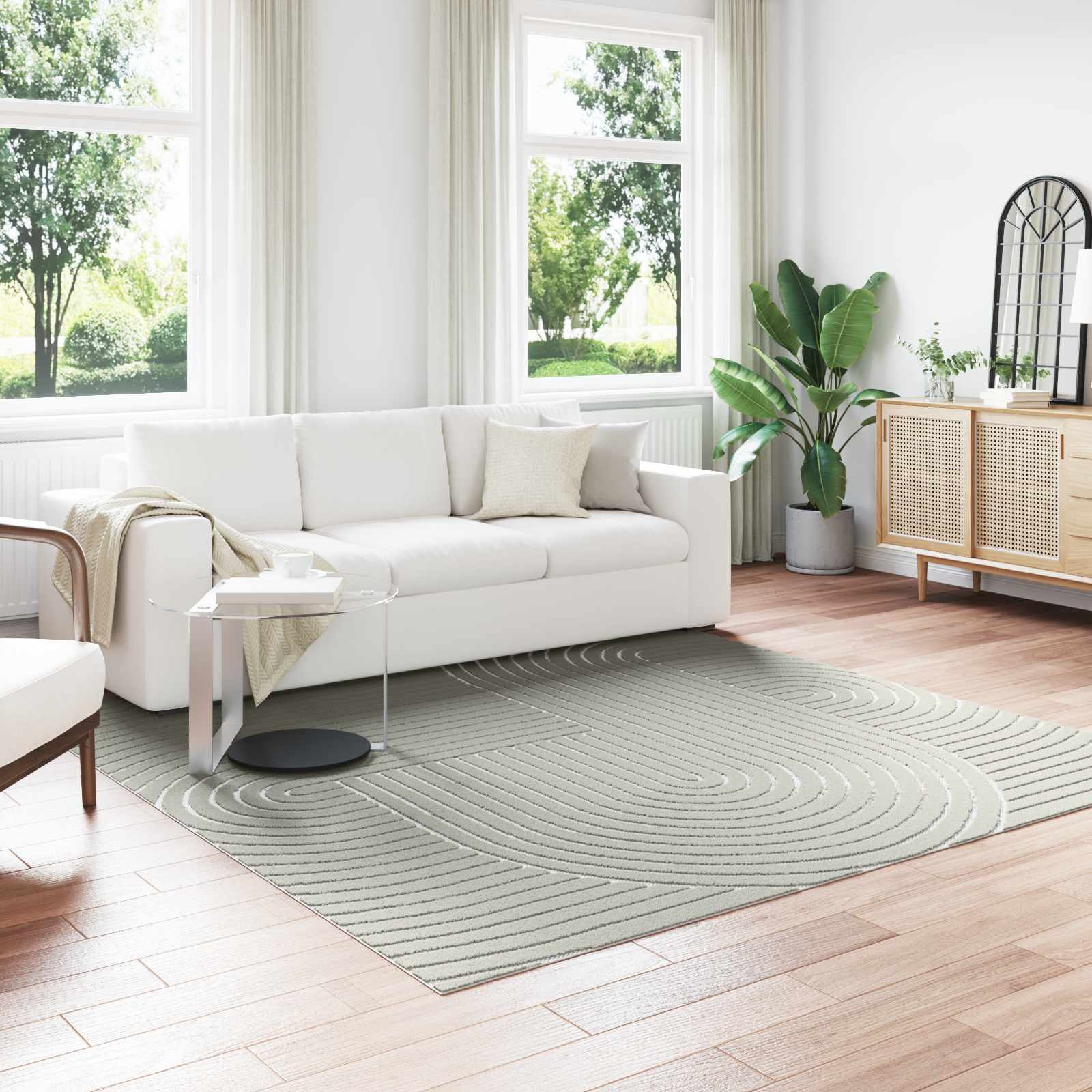 Grüner Teppich PALMERAS 240x240 cm
