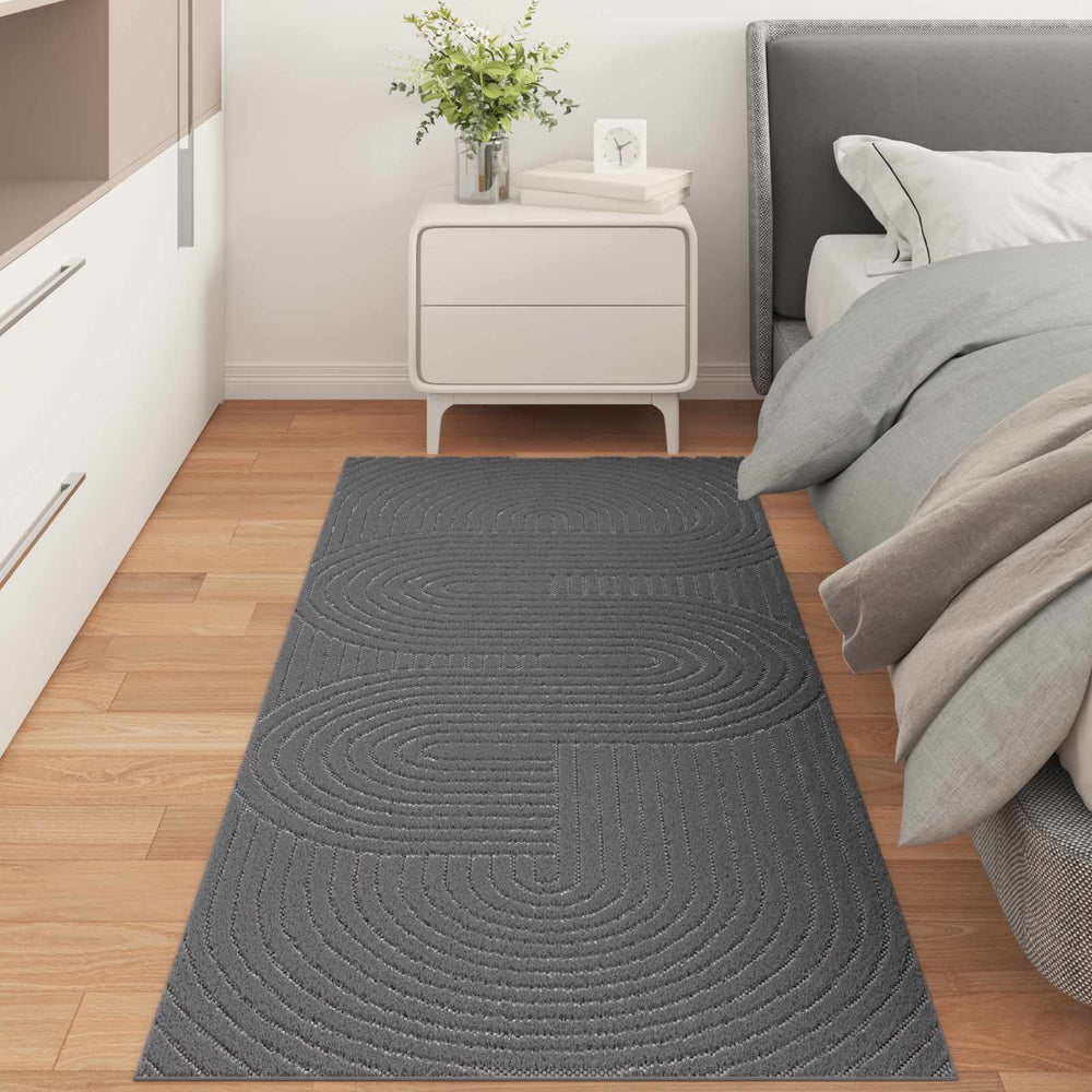 Anthrazit Teppich PALMERAS 200x80 cm