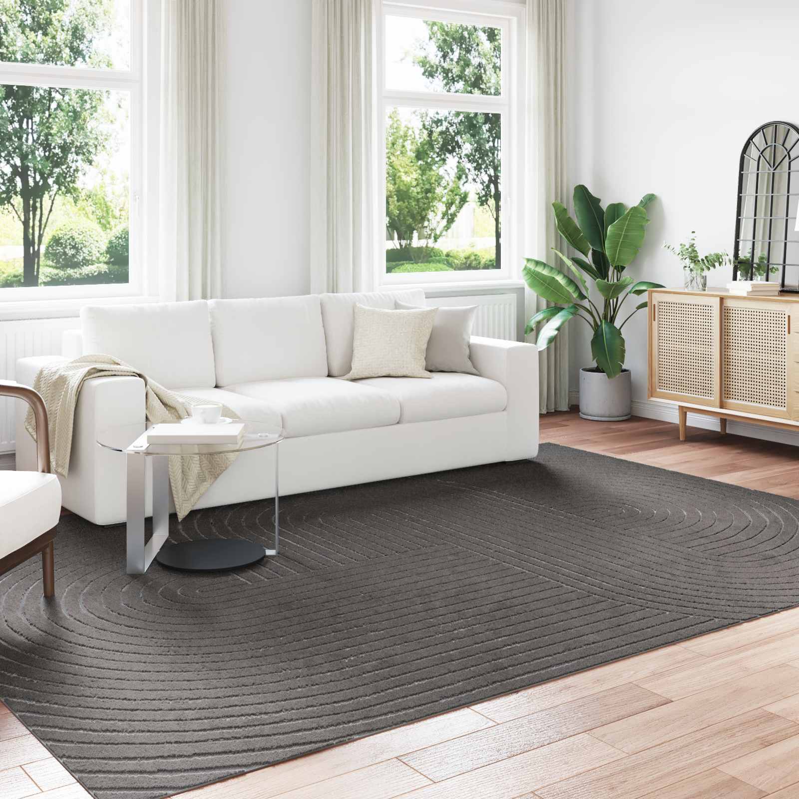 vidaXL Tapis PALMERAS anthracite 340 x 240 cm polyester