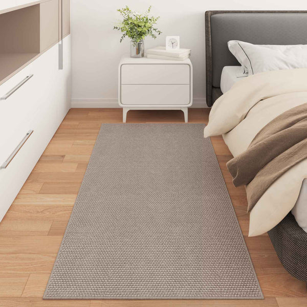 Rechteckiger Teppich LUGO Taupe 80x200 cm
