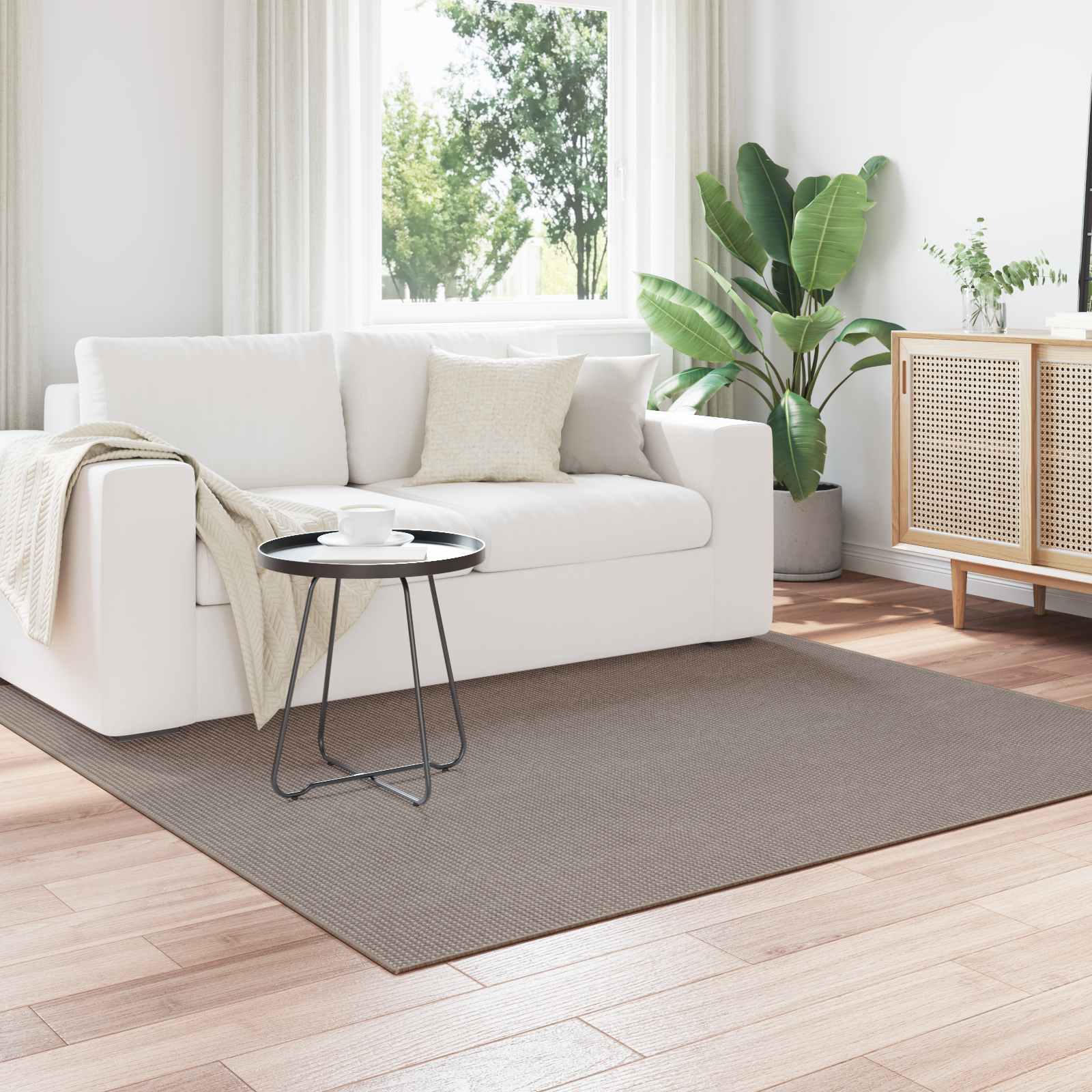 Quadratischer Teppich LUGO Taupe 120x120 cm
