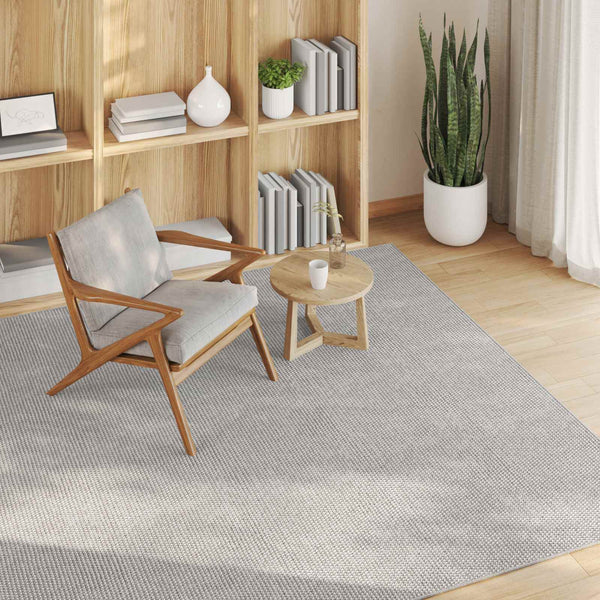 Tapis vidaXL LUGO crème et gris 120 x 120 cm polyester