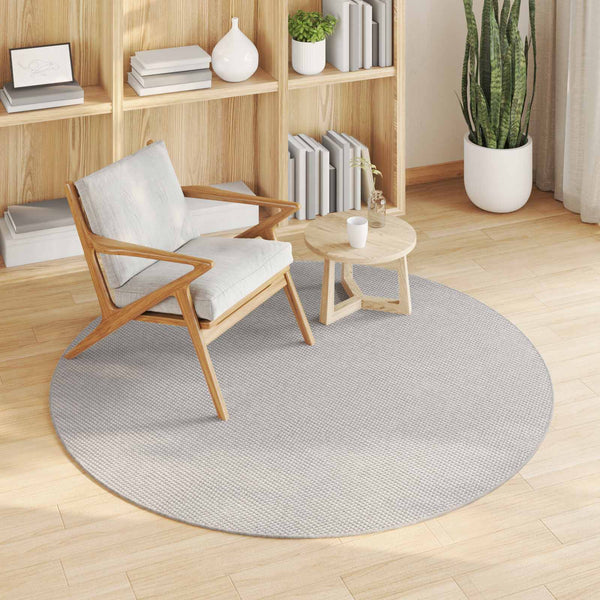 Runder Teppich Creme Grau Ø 120cm
