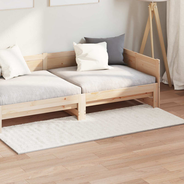 Rechteckiger Teppich Creme 200x80 cm