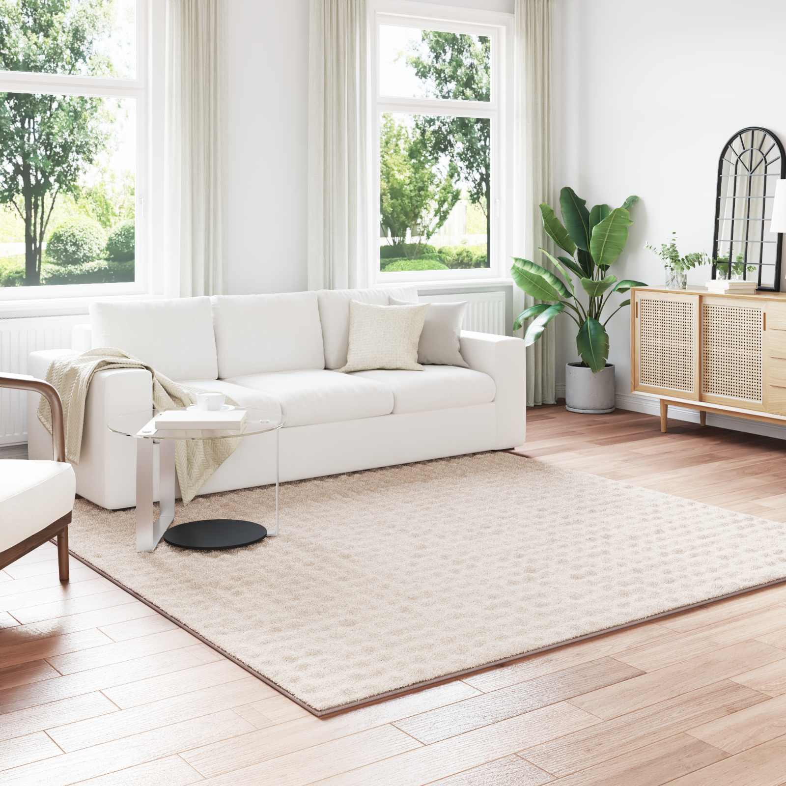 Quadratischer Teppich Beige 240x240 cm