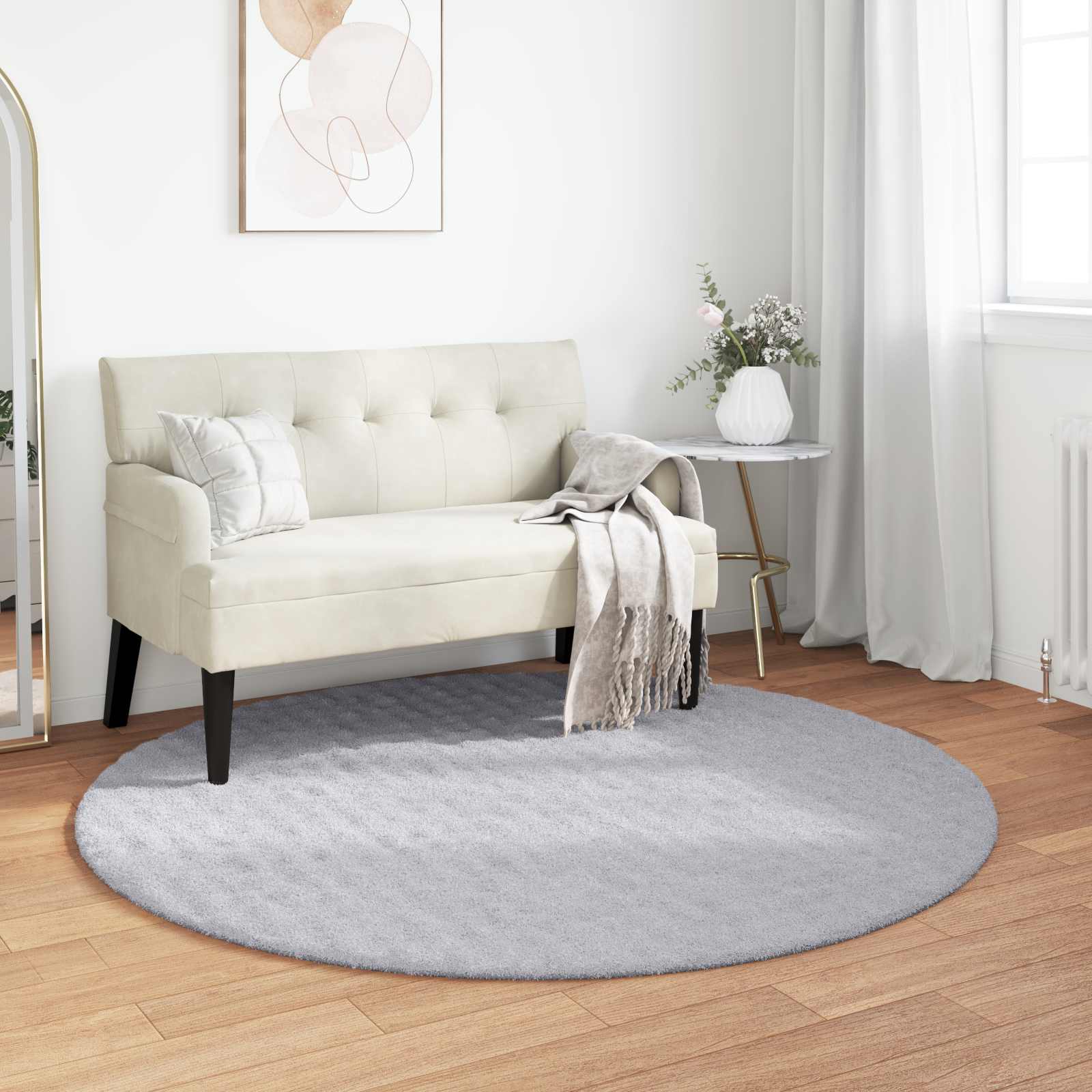 Runder Teppich SIROLO Grau Ø 120 cm