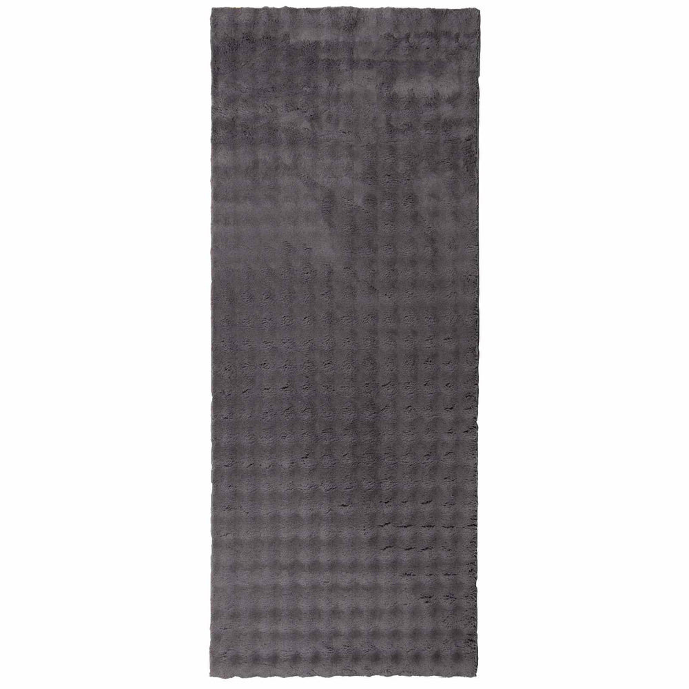 Anthrazit Teppich 200x80 cm Polyester