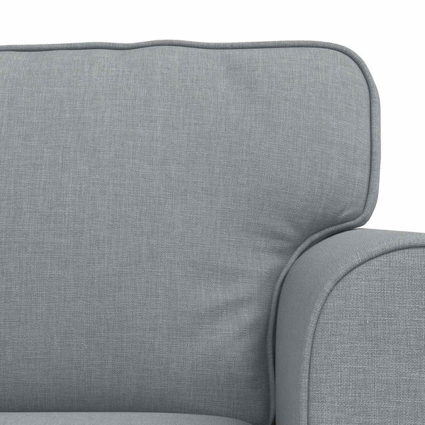 Sofa Set 2-teilig Hellgrau Stoff