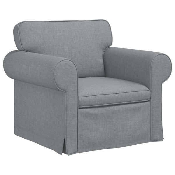 Sofa Set 2-teilig Hellgrau Stoff