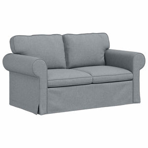 Sofa Set 2-teilig Hellgrau Stoff