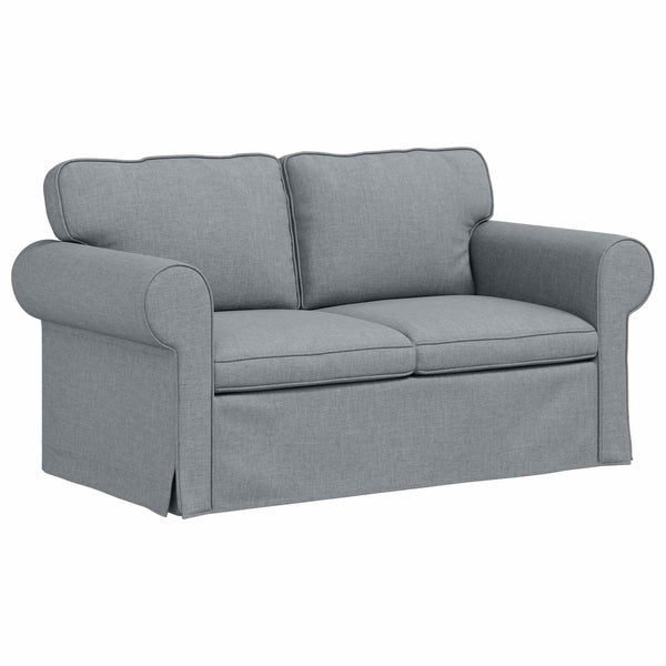 Sofa Set 2-teilig Hellgrau Stoff