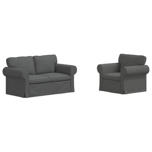 Dunkelgraues Sofa-Set, 2-teilig