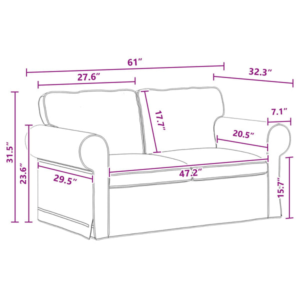 Dunkelgraues Sofa-Set, 2-teilig