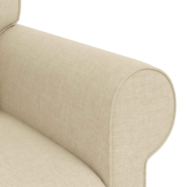 2-teiliges Sofa-Set Creme Stoff