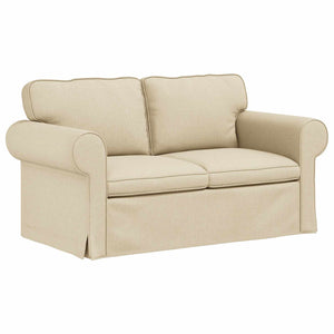2-teiliges Sofa-Set Creme Stoff