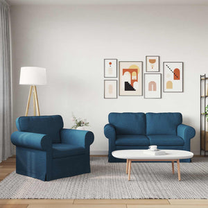 Blaues 2-teiliges Sofa-Set