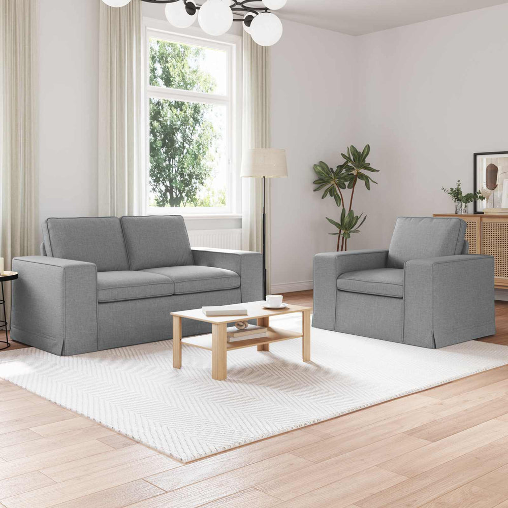 Hellgraues Sofa-Set, 2-teilig