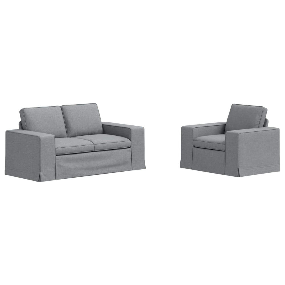 Hellgraues Sofa-Set, 2-teilig