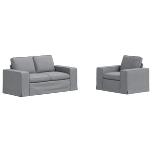 Hellgraues Sofa-Set, 2-teilig