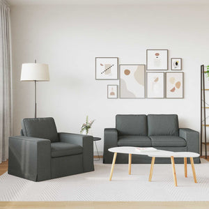 Dunkelgraues 2-teiliges Sofa-Set
