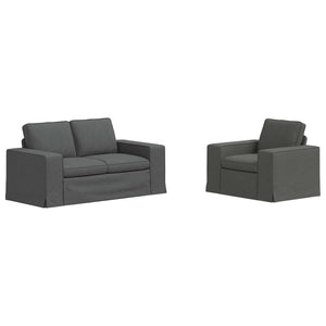 Dunkelgraues 2-teiliges Sofa-Set