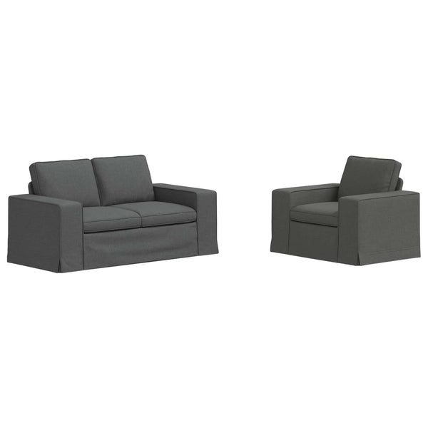 Dunkelgraues 2-teiliges Sofa-Set