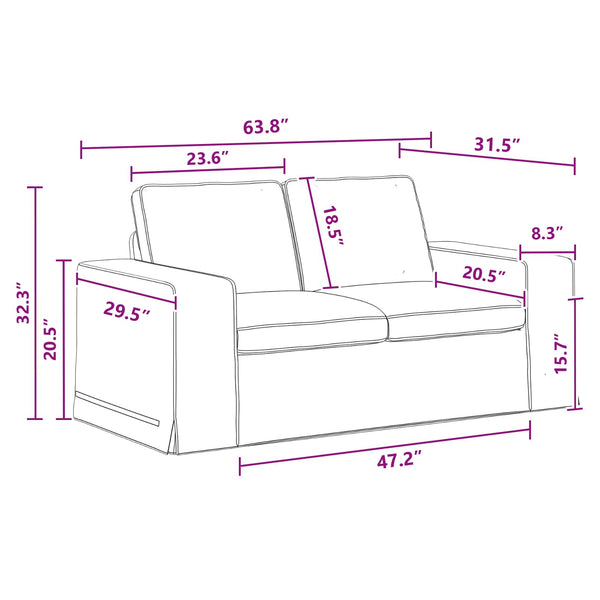 Dunkelgraues 2-teiliges Sofa-Set